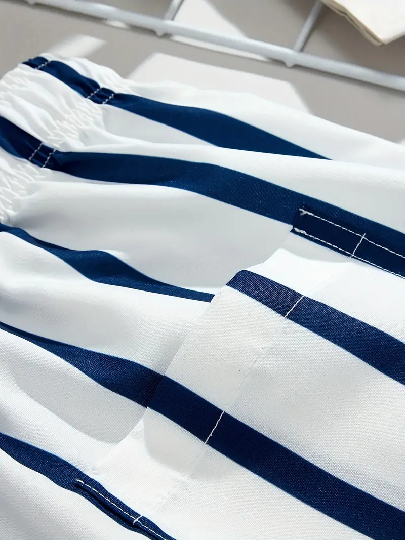 Pantalones cortos de playa a rayas, cómodos y elegantes para hombre impermeables. shores playeros, short comodo de verano, bermudas