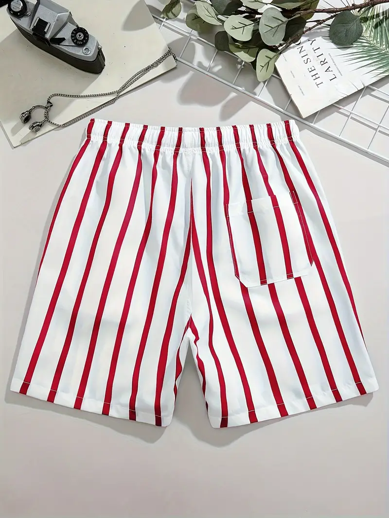 Pantalones cortos de playa a rayas, cómodos y elegantes para hombre impermeables. shores playeros, short comodo de verano, bermudas