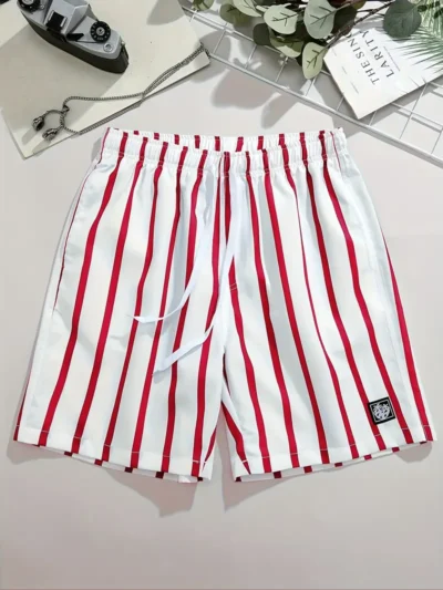 Pantalones cortos de playa a rayas, cómodos y elegantes para hombre impermeables. shores playeros, short comodo de verano, bermudas