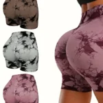 Leggins cortos para mujer Tie Dye, licras deportivas de manchas levanta gluteos