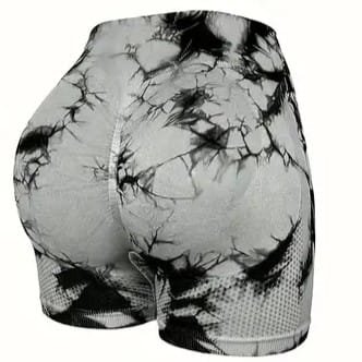 Leggins cortos para mujer Tie Dye, licras deportivas de manchas levanta gluteos