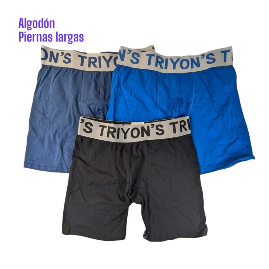 Conjunto de tres boxers para hombres piernas largas, combo pack de bóxeres de algodon, set de tres, ropa interior de caballero, calzoncillos de varón