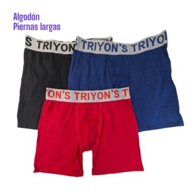 Conjunto de tres boxers para hombres piernas largas, combo pack de bóxeres de algodon, set de tres, ropa interior de caballero, calzoncillos de varón