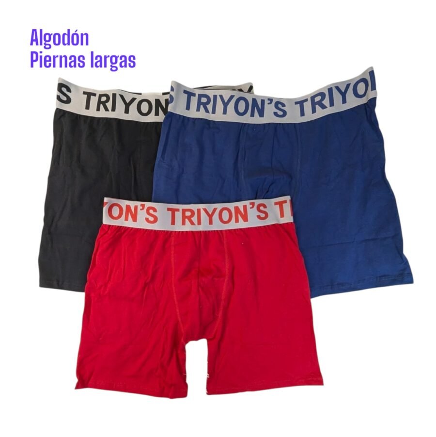 Conjunto de tres boxers para hombres piernas largas, combo pack de bóxeres de algodon, set de tres, ropa interior de caballero, calzoncillos de varón
