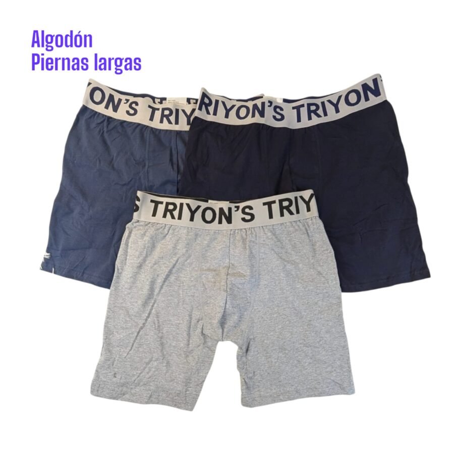 Conjunto de tres boxers para hombres piernas largas, combo pack de bóxeres de algodon, set de tres, ropa interior de caballero, calzoncillos de varón