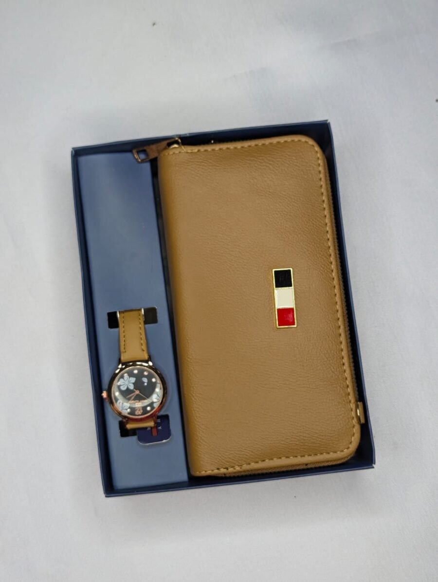 Conjunto de reloj y billeteras de mujer, relojes elegantes con carteras de dama, combo pack de mujeres