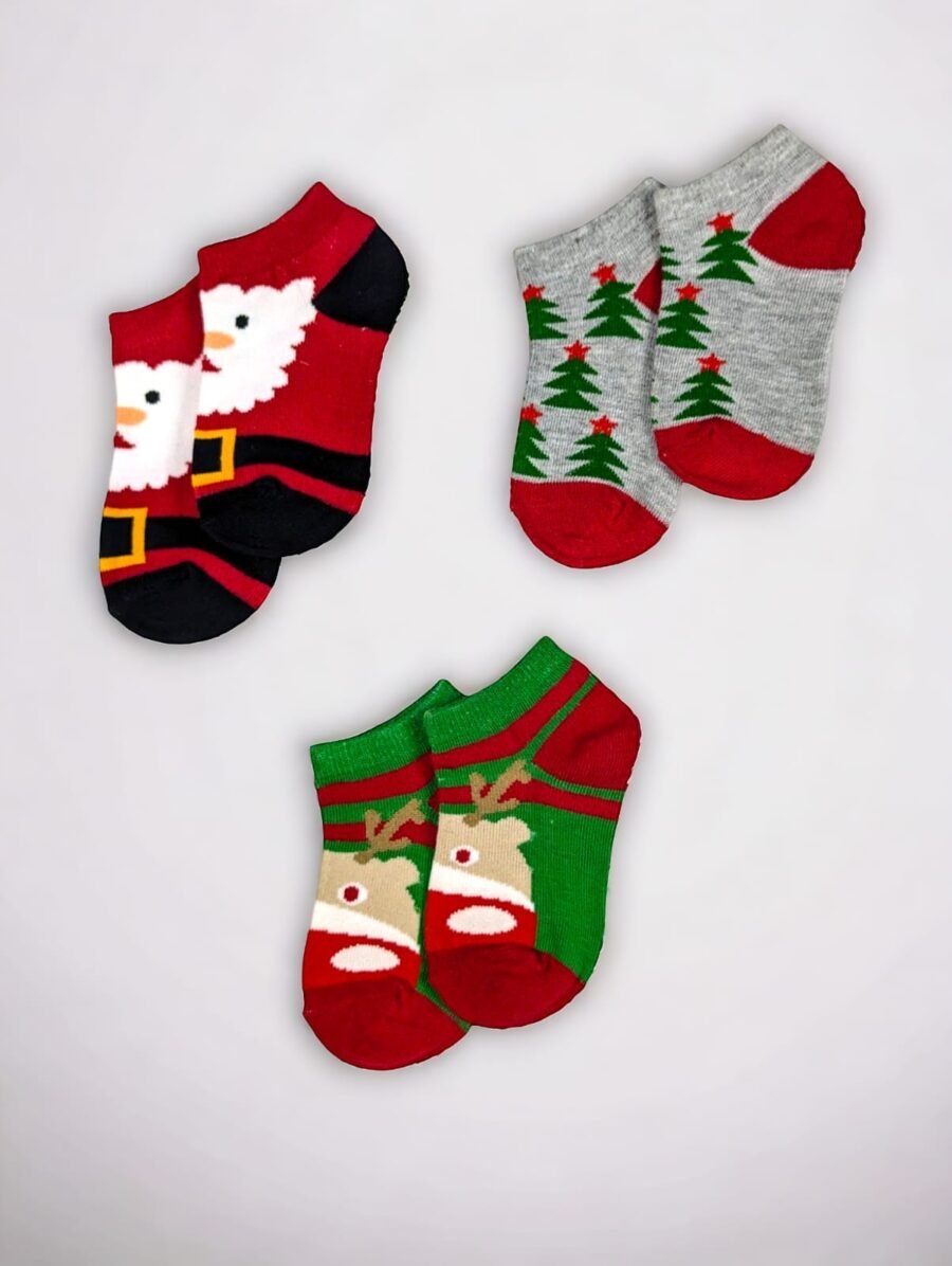 Calcetines navideños conjunto de tres pares