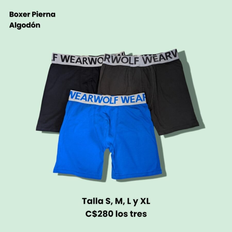 Conjunto de tres boxers para hombres piernas largas, combo pack de bóxeres de algodon, set de tres, ropa interior de caballero, calzoncillos de varón