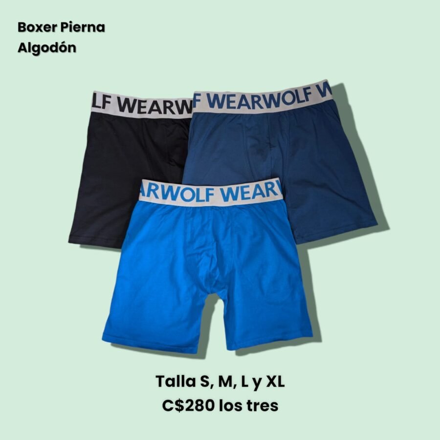 Conjunto de tres boxers para hombres piernas largas, combo pack de bóxeres de algodon, set de tres, ropa interior de caballero, calzoncillos de varón