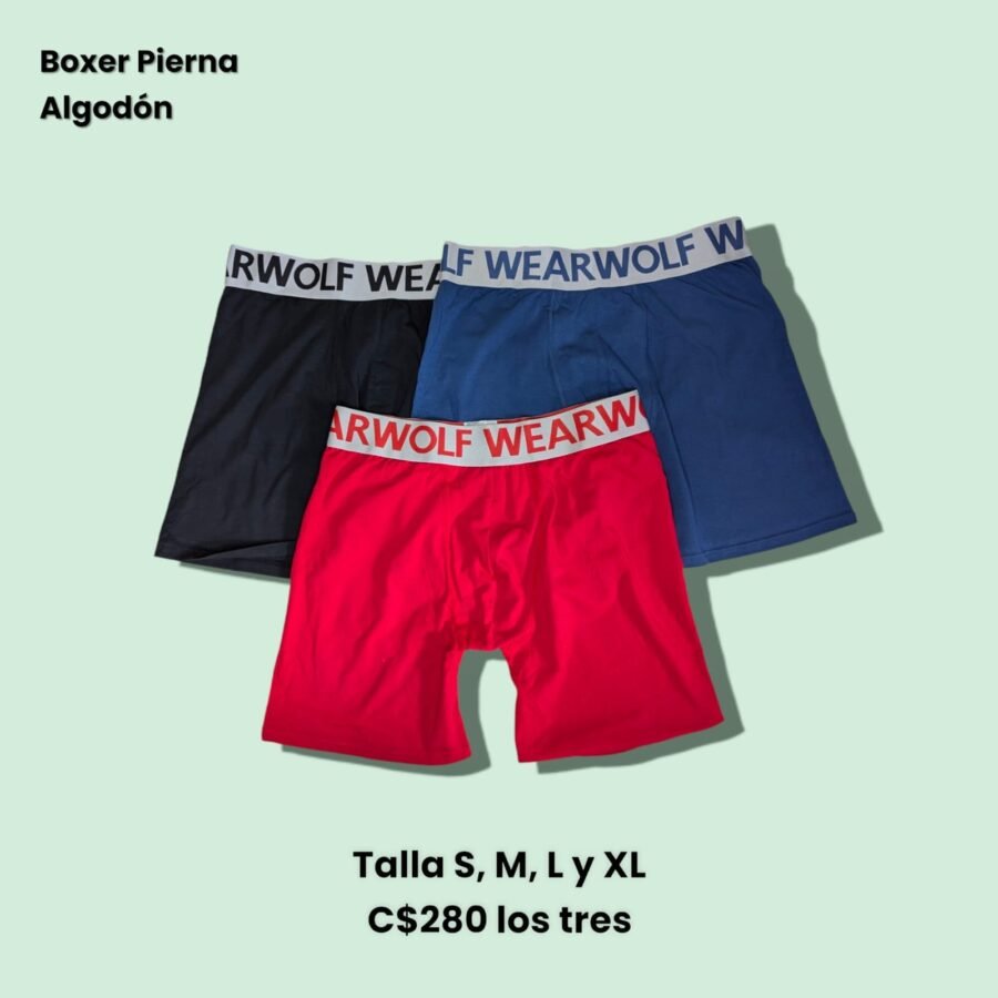Conjunto de tres boxers para hombres piernas largas, combo pack de bóxeres de algodon, set de tres, ropa interior de caballero, calzoncillos de varón