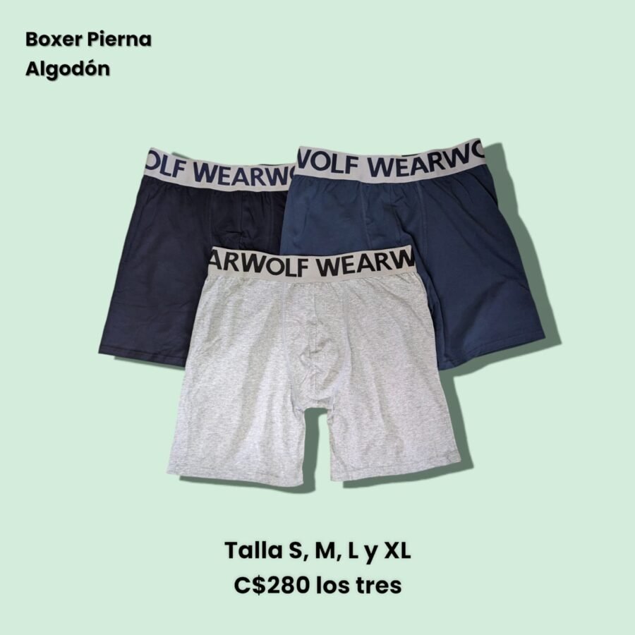 Conjunto de tres boxers para hombres piernas largas, combo pack de bóxeres de algodon, set de tres, ropa interior de caballero, calzoncillos de varón