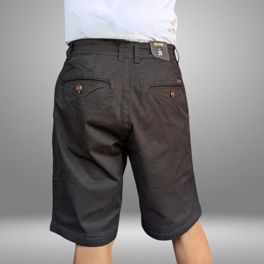 Short de vestir negro, shores para hombres ZOLO JEANS, chores de caballeros con bolsillos laterales