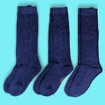 conjunto de Tres pares de Calcetas caladas colegial, set de tres, pack, paquete para la escuela de mujeres, niñas, juveniles azules