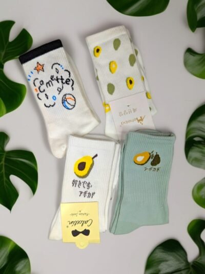 Calcetas con diseños de aguacate, dibujos, altos, potaxie