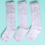 Tres pares de Calcetas caladas colegial, para la escuela de mujeres, niñas, damas blancas