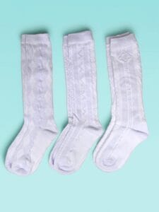 Tres pares de Calcetas caladas colegial, para la escuela de mujeres, niñas, damas blancas