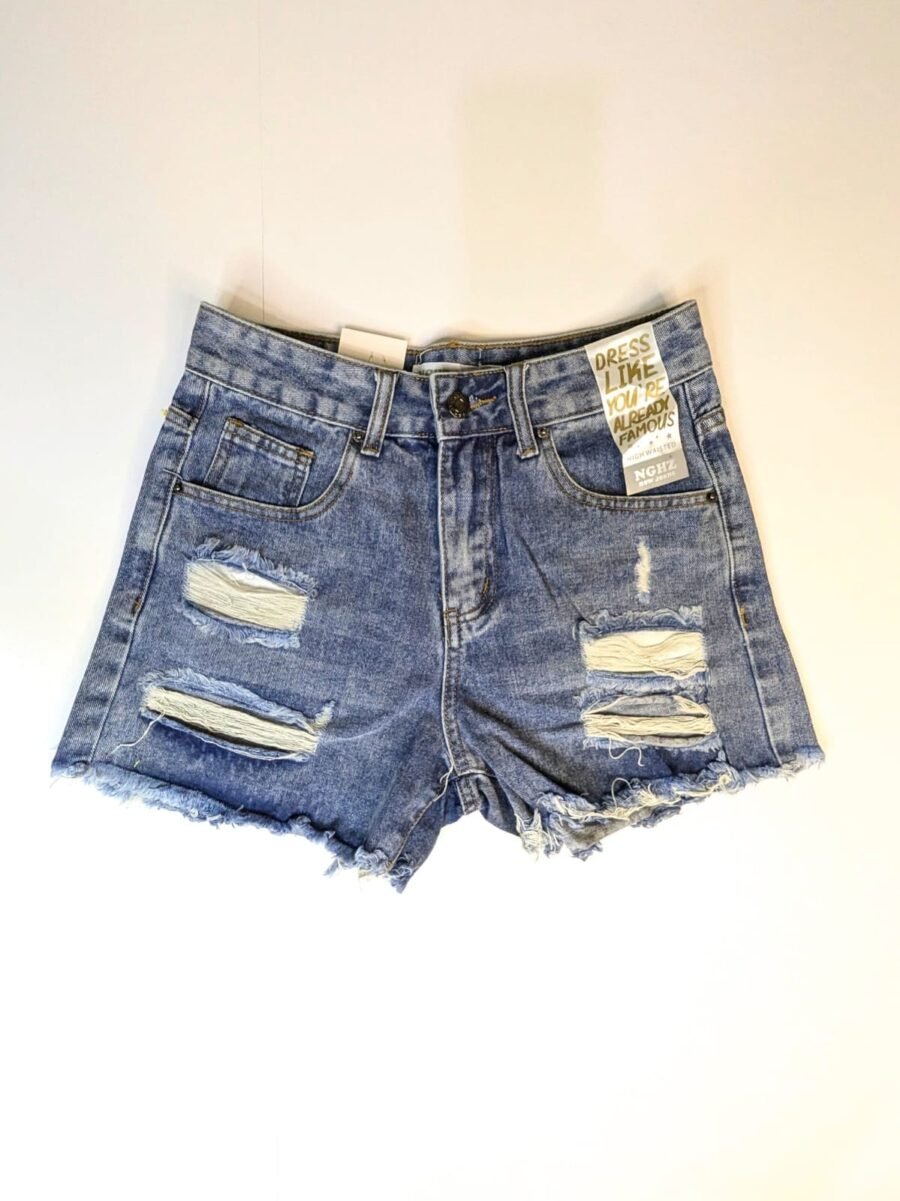 Short para dama de mezclilla, shores cortos rotos, rasgados mujeres, azulones