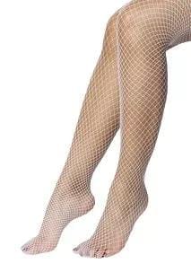 Medias de mallas de red para damas, lencerías para mujeres, medias a cuadros color blanco elásticas, unitallas