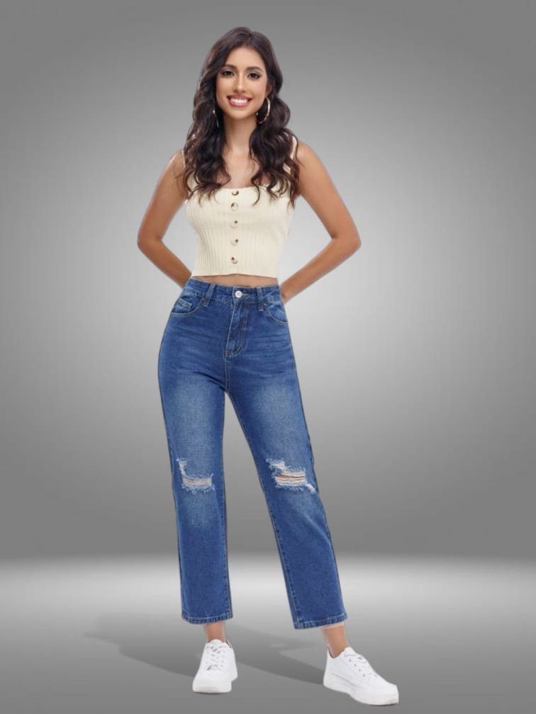 Pantalones para mujeres de mezclilla vaqueros, pantalones para damas