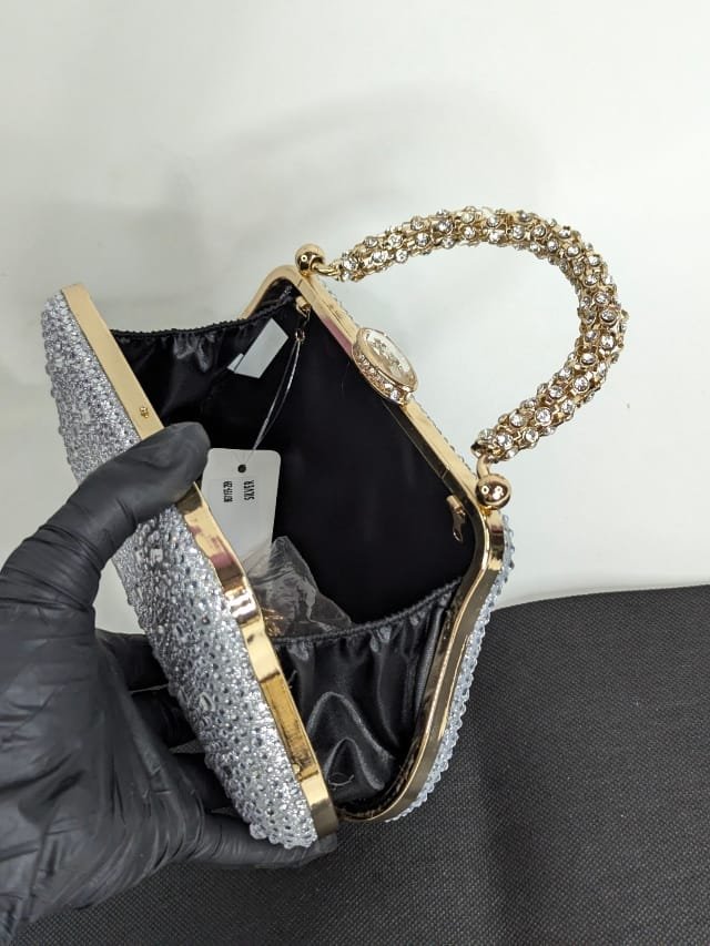 Carteras de mano para dama con perlas incrustadas, bolso de noche para mujeres