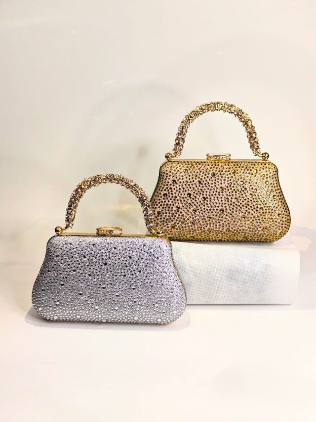 Carteras de mano para dama con perlas incrustadas, bolso de noche para mujeres