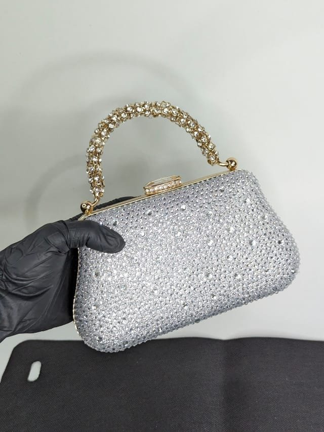 Carteras de mano para dama con perlas incrustadas, bolso de noche para mujeres