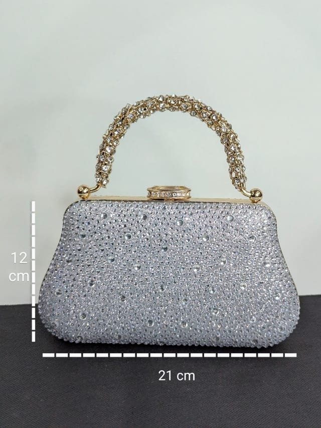 Carteras de mano para dama con perlas incrustadas, bolso de noche para mujeres