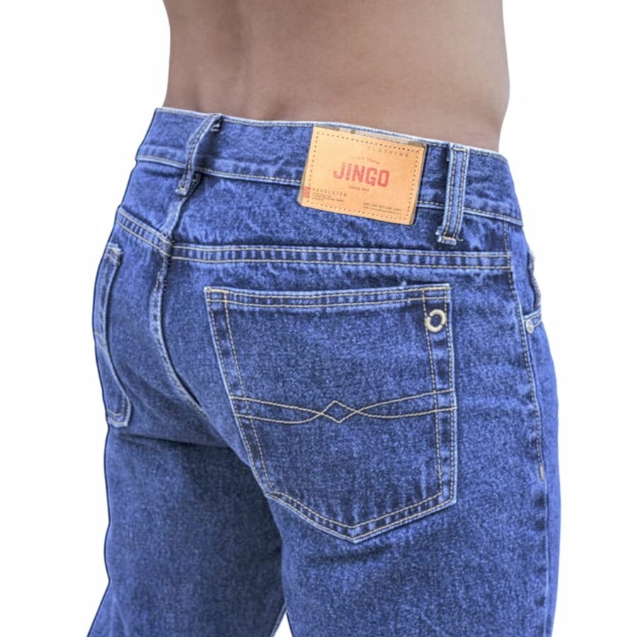 Pantalón Jingo para hombres, pantalones de corte recto azulones regular fit, mezclilla casuales