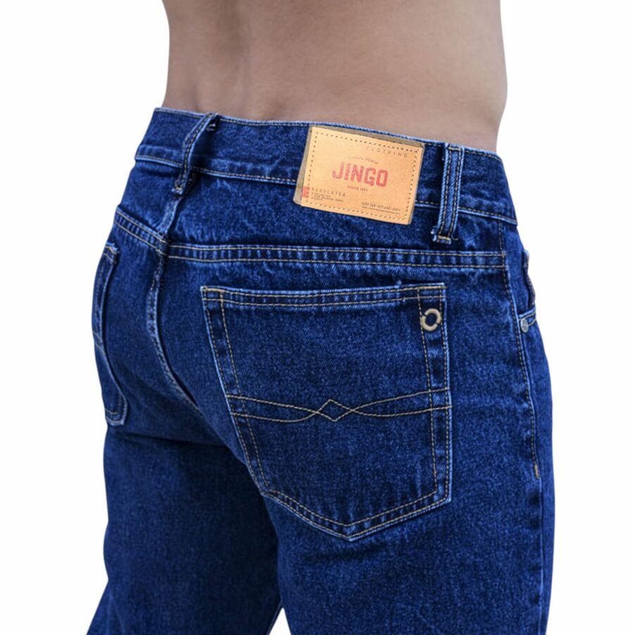 Pantalón Jingo para hombres, pantalones de corte recto azulones regular fit, mezclilla casuales