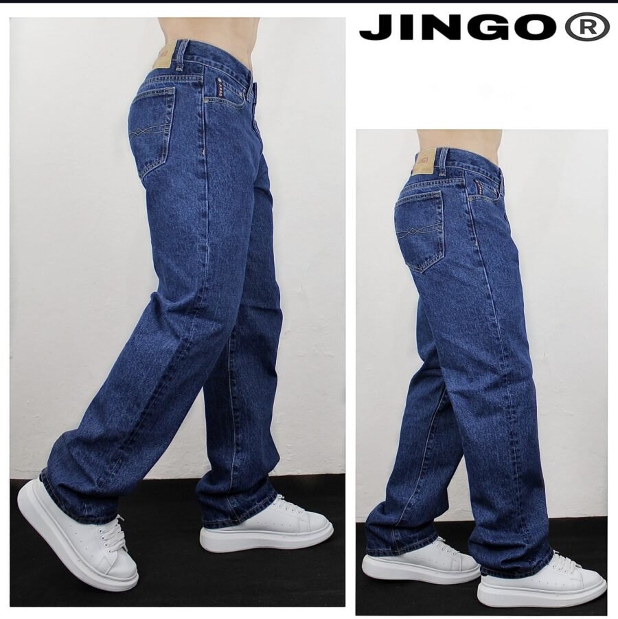 Pantalón Jingo para hombres, pantalones de corte recto azulones regular fit, mezclilla casuales