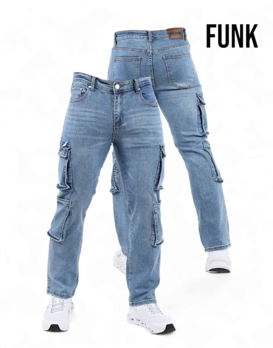 Pantalón FUNK Cargo doble bolsa corte recto, pantalones de mezclilla, comandos para hombres