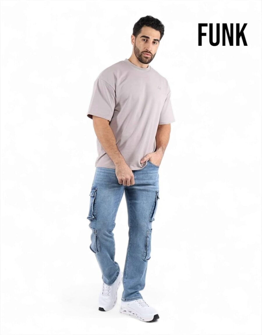 Pantalón FUNK Cargo doble bolsa corte recto, pantalones de mezclilla, comandos para hombres