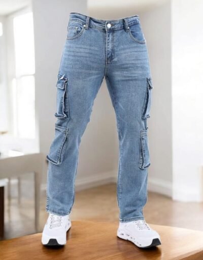 Pantalón FUNK Cargo doble bolsa corte recto, pantalones de mezclilla, comandos para hombres