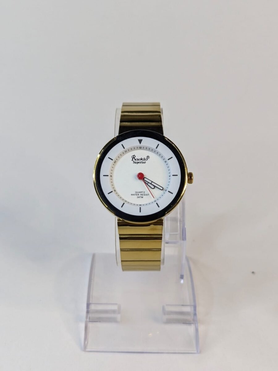 Reloj RACKLO de acero inoxidable dorado para hombres o mujeres, plateados, dorados