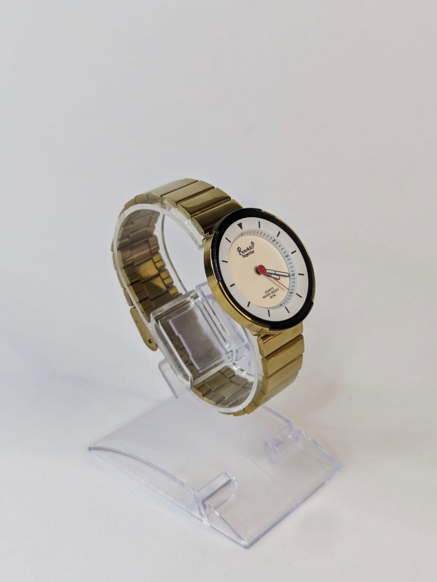 Reloj RACKLO de acero inoxidable dorado para hombres o mujeres, plateados, dorados