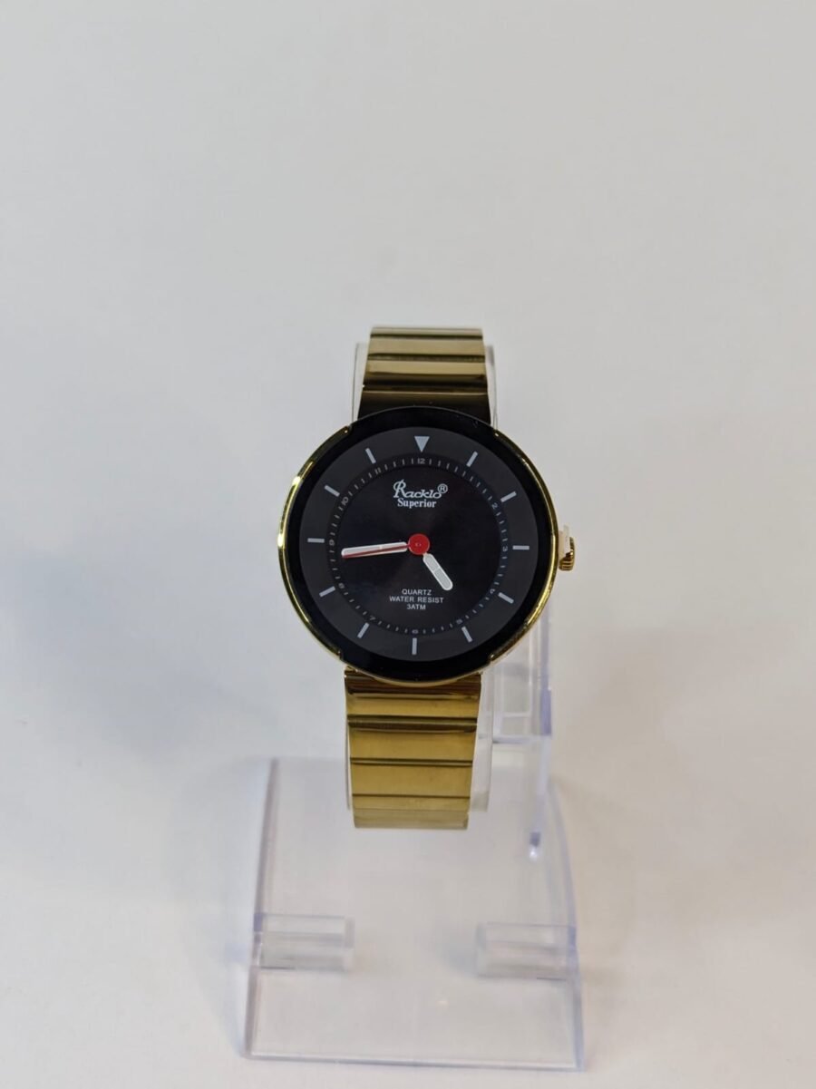 Reloj RACKLO de acero inoxidable dorado para hombres o mujeres, plateados, dorados