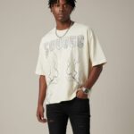 Camisas Oversized Fit Crop, camisetas para hombres animadas, con perlas marca FUNK