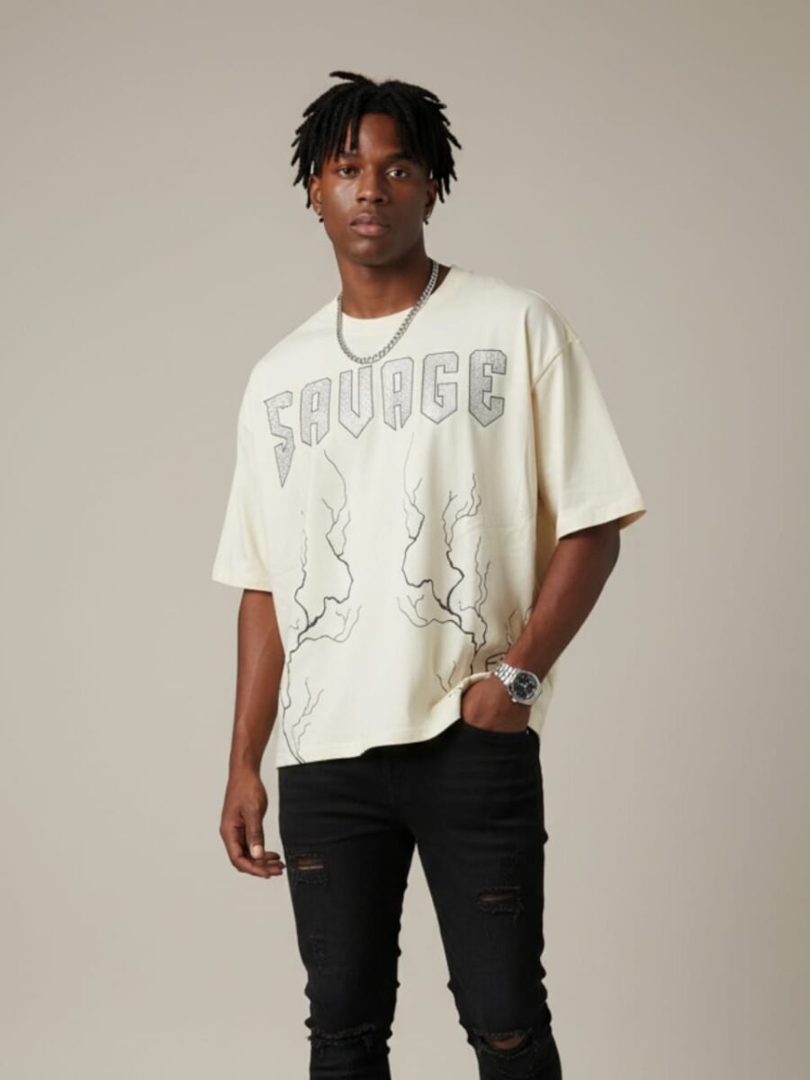 Camisas Oversized Fit Crop, camisetas para hombres animadas, con perlas marca FUNK