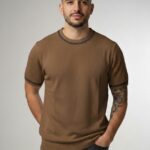 Funk Camisa estilo polo para hombres camisa de granaje, old money camiseta cuello redondo