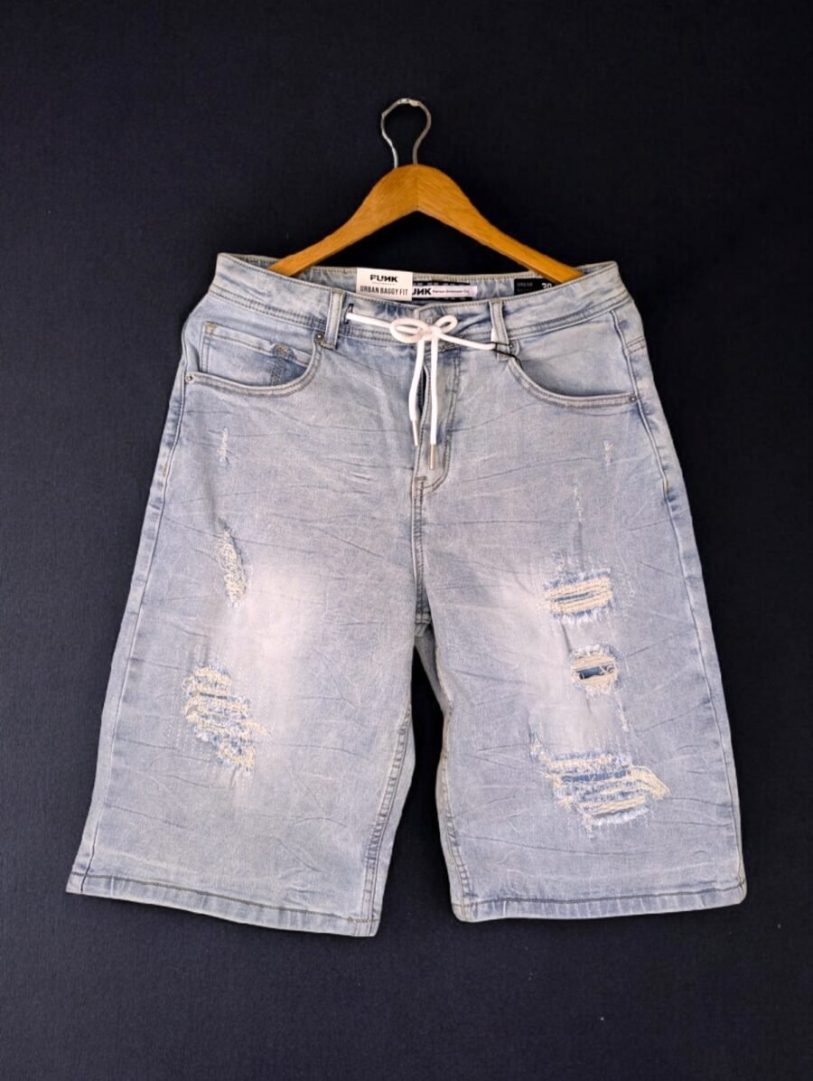 Funk short para hombres, shores de mesclilla, rasgados de caballeros