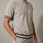 Funk Camisa estilo polo para hombres camisa de granaje, old money sport, con zipper