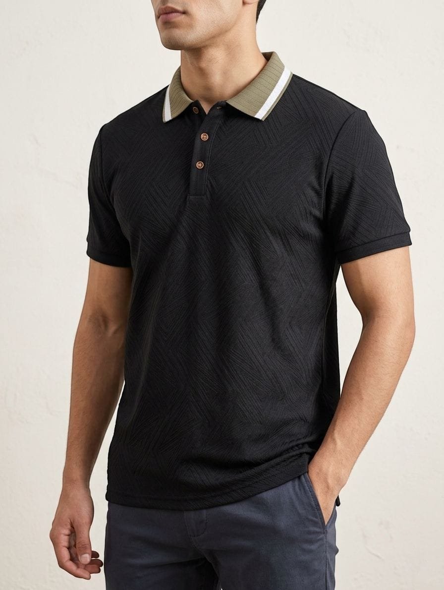Funk Camisa estilo polo para hombres camisa de granaje, old money sport