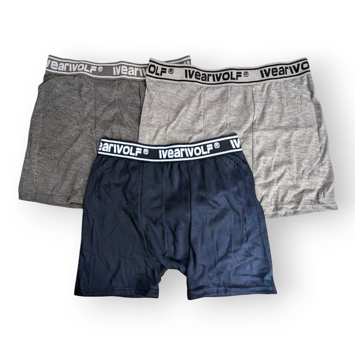 Pack 3 boxers para hombres, caja / paquete de tres bóxeres Wear Wolf de caballeros, ropa interior, calzoncillos