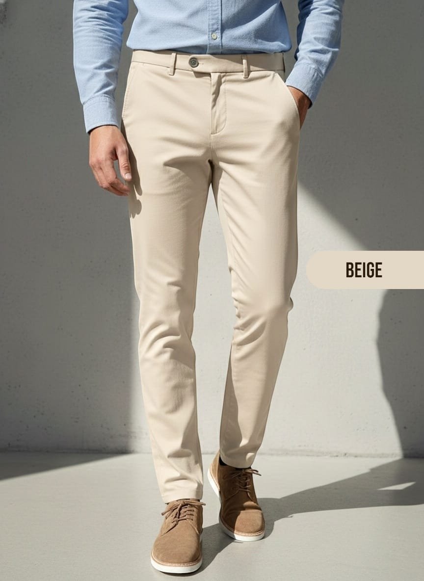Pantalón chino MORELLI de vestir para hombres, corte narrow fit (similar al slim fit), strech, pantalones chinos
