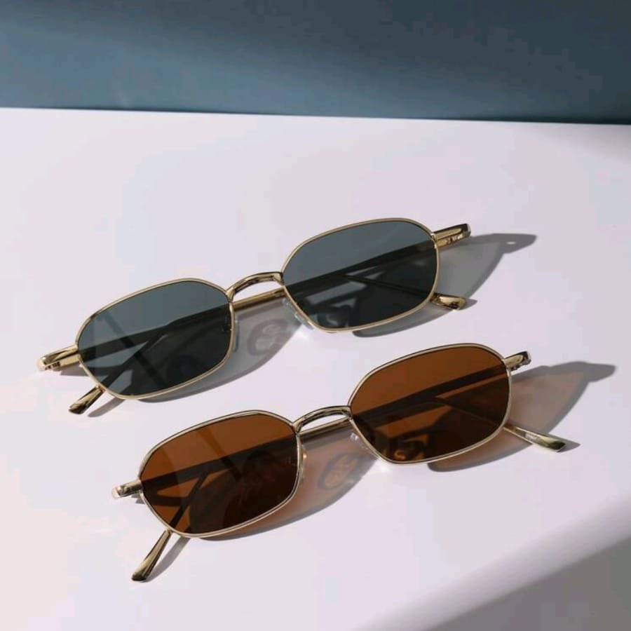 Gafas de moda decorativas cuadradas de metal unisex, para hombres y mujeres, gafas de montura completa para verano lentes de sol a la moda