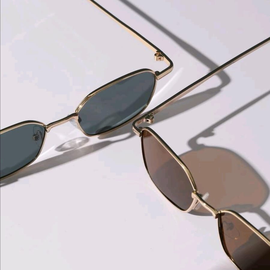 Gafas de moda decorativas cuadradas de metal unisex, para hombres y mujeres, gafas de montura completa para verano lentes de sol a la moda