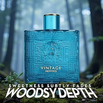 Vintage Hero - Perfume de colonia para hombre, espray natural, aroma masculino, maravilloso regalo de fragancia, Eau de Parfum para uso diario, 3.4 onzas líquidas