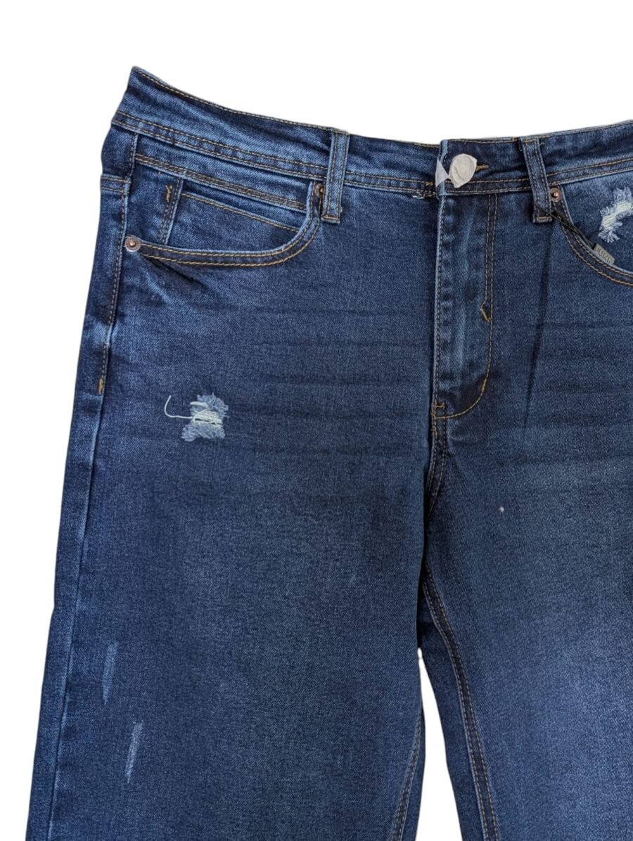 Pantalón Baggy Fit para hombres FUNK de mezclilla resistente azul lavado con estilo casual urbano moderno y versátil.