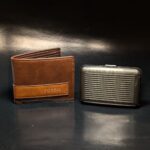 Combo de billetera + tarjetero para hombres, cuero genuino Fossil, plastico, elegante, protección, Marrón y Negro.