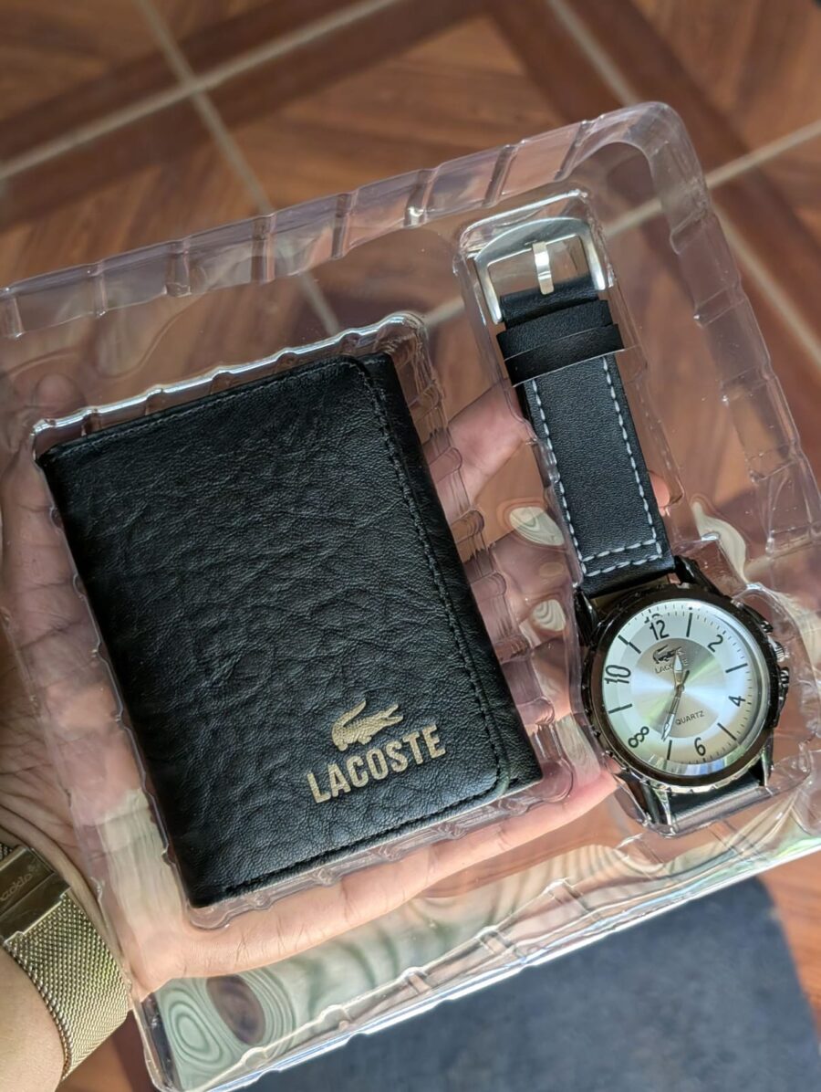 Conjunto de reloj y billetera, combo relojes analógicos con carteras para hombres de cueros, accesorios para caballeros, reloj analógico y billeteras con multidepositos de caballero